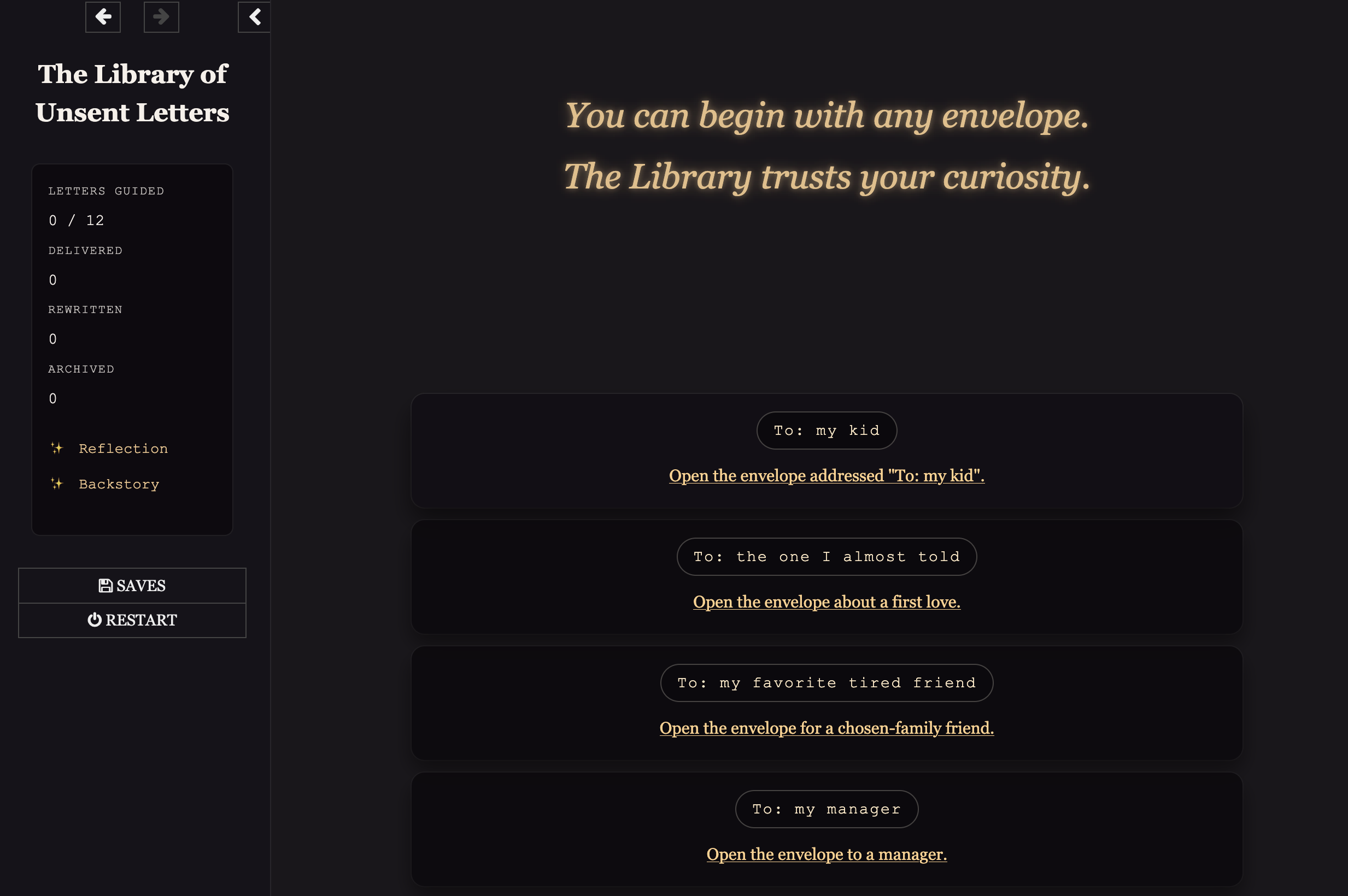 Screenshot 3 for The Library of Unsent Letters