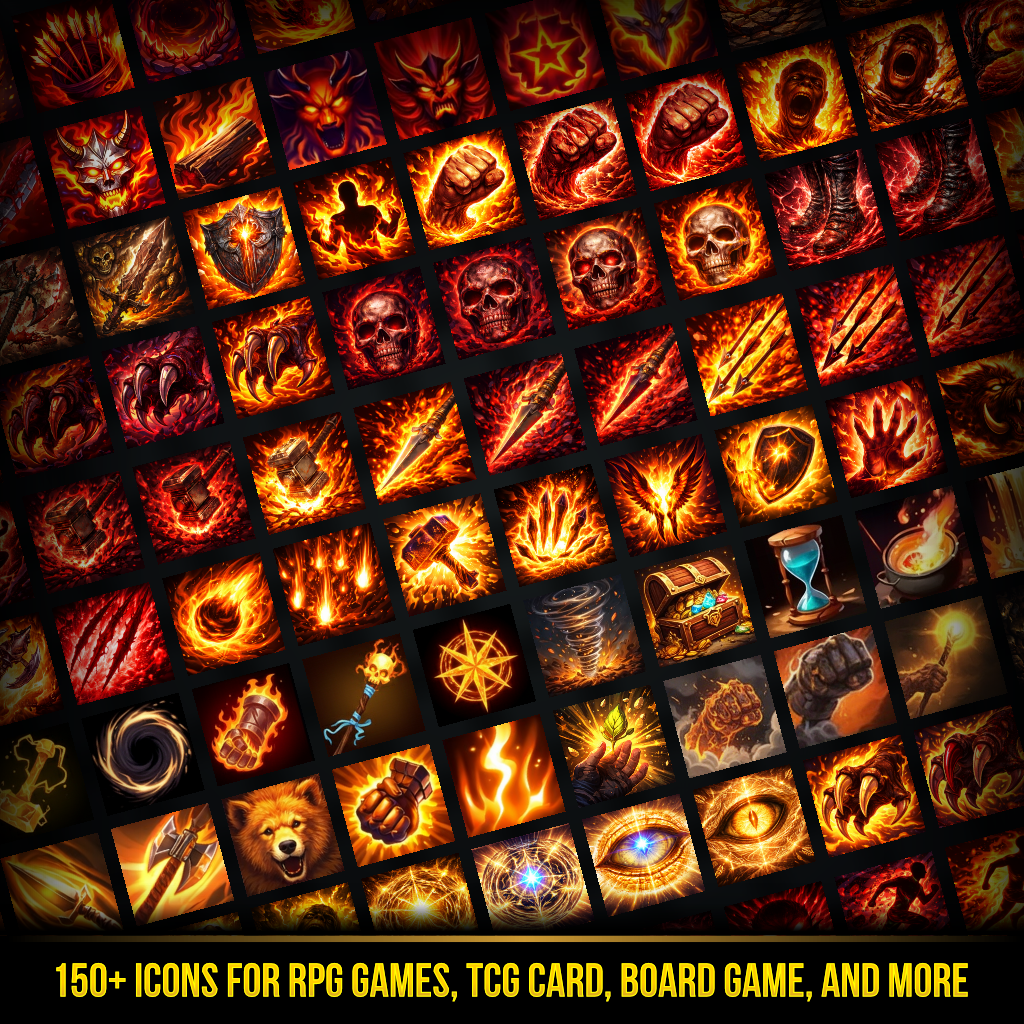 150+ Fantasy RPG Skill and Ability Icon Pack by pzUH