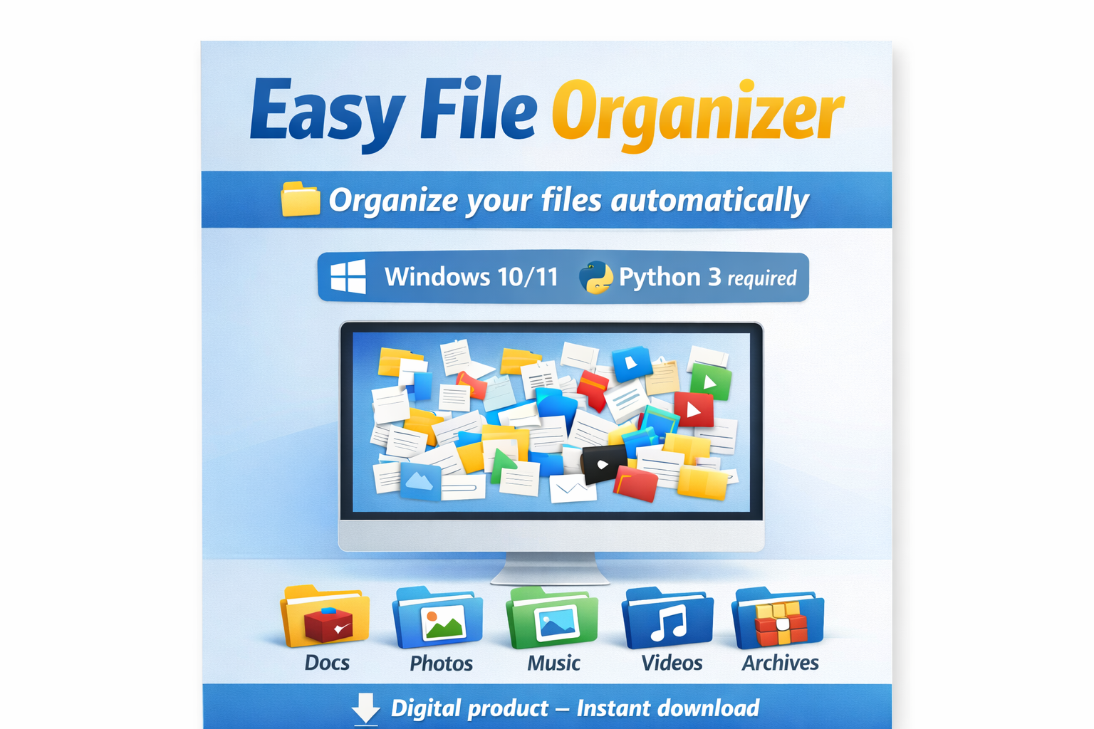 File Orgnization Easy File Organizer – Simple Windows File Organization Tool by faniscorner