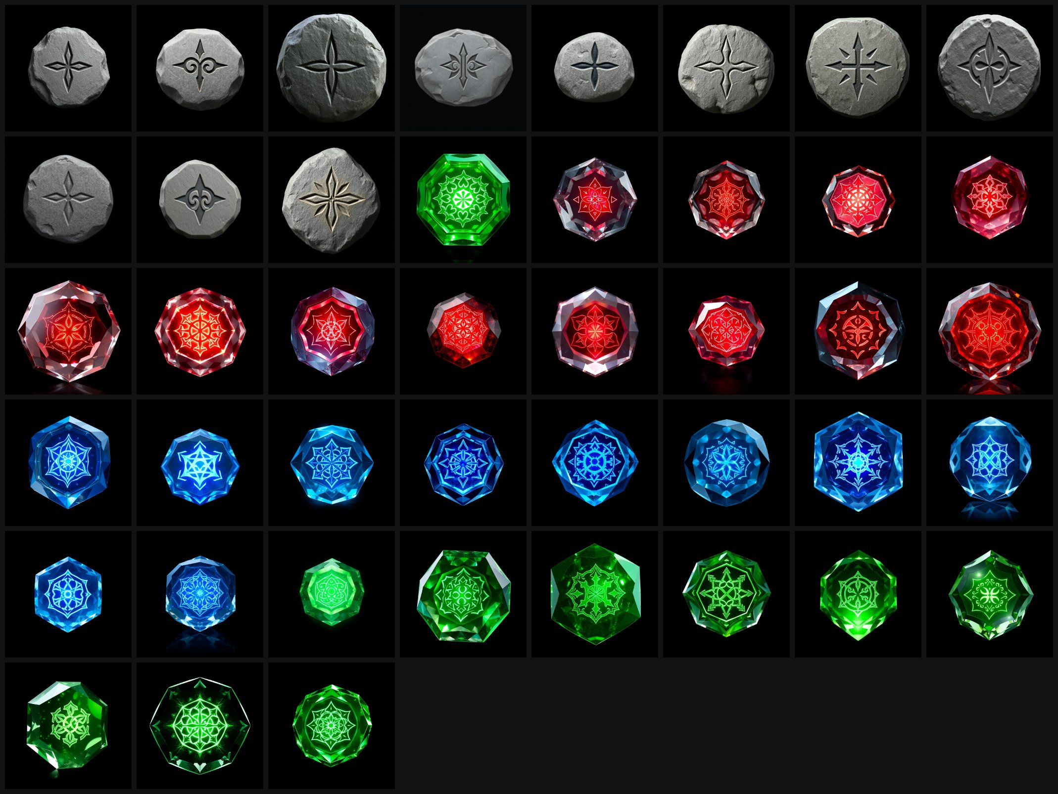 Elven Runes & Socketable Gems - 100+ Icons [4K] by Vill8tion
