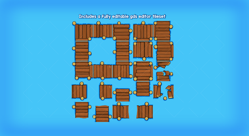 Boardwalk tileset top down game asset by Robert Brooks ...