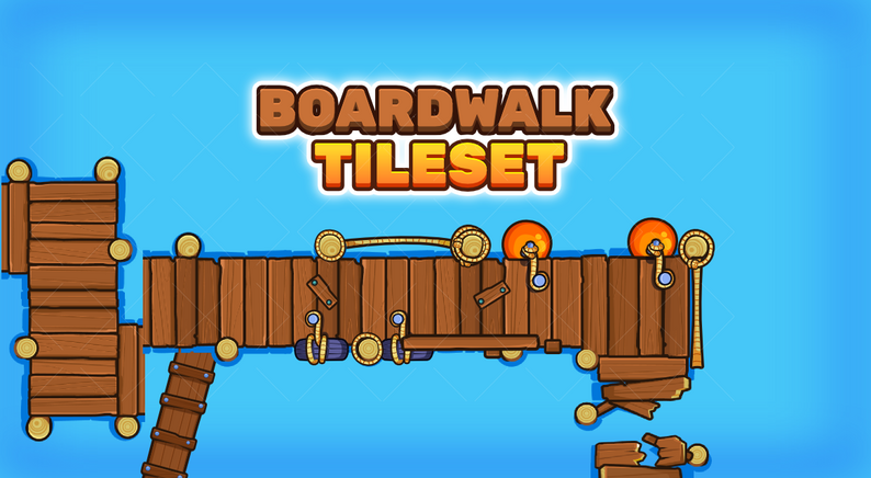 Boardwalk tileset top down game asset by Robert Brooks ...