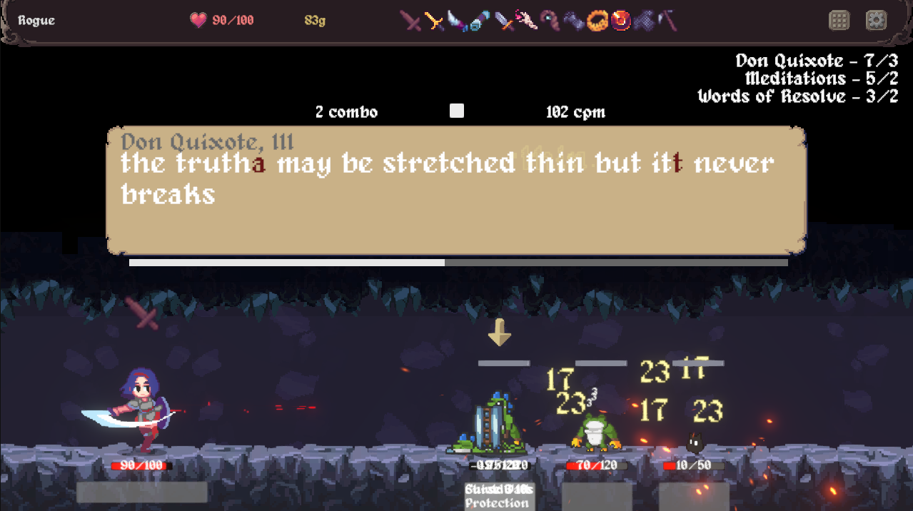 Screenshot 2 for Clack and Slash: Typing Roguelike