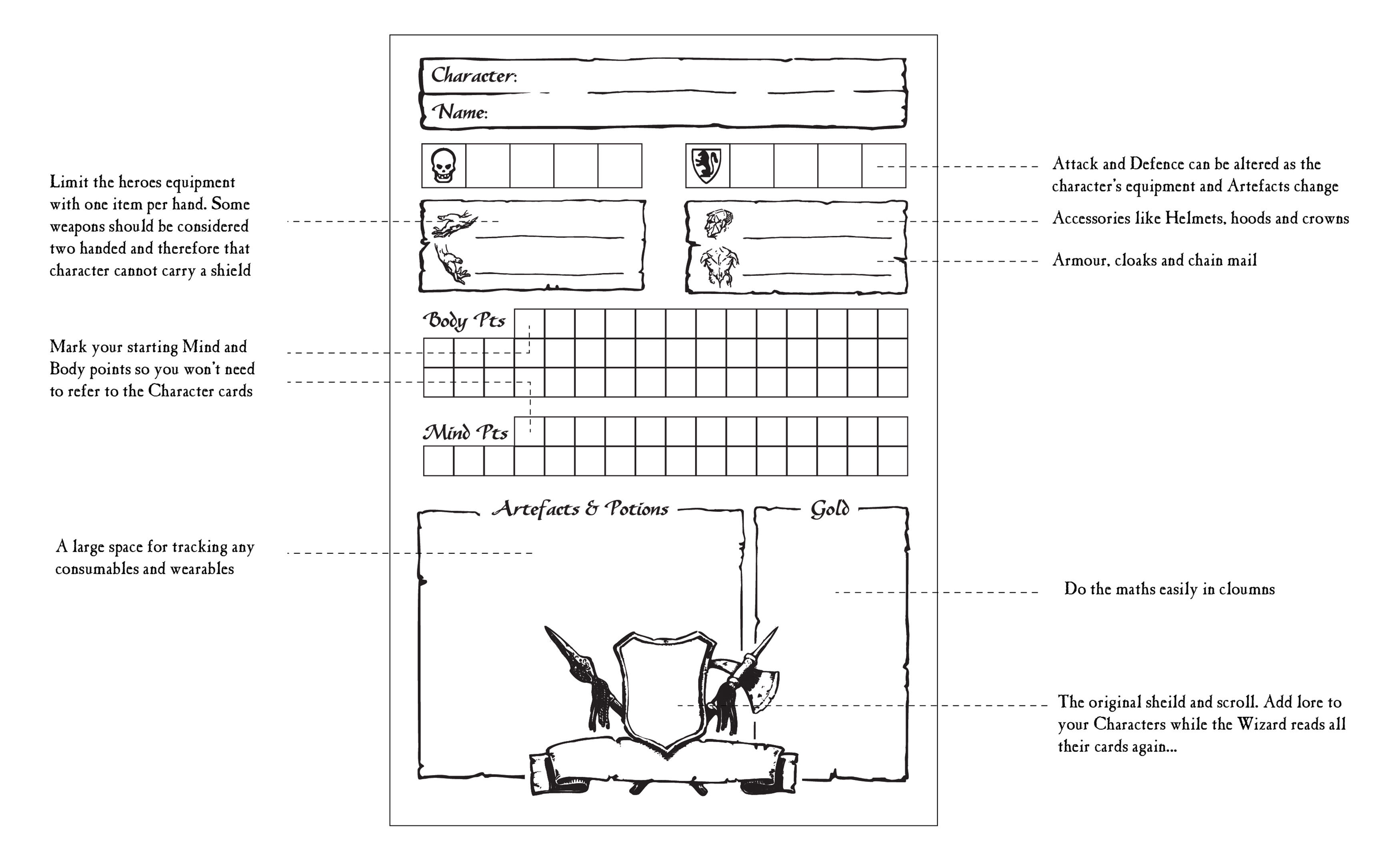 Screenshot 2 for HeroQuest - Character Sheet (1989 and 2021 remix)