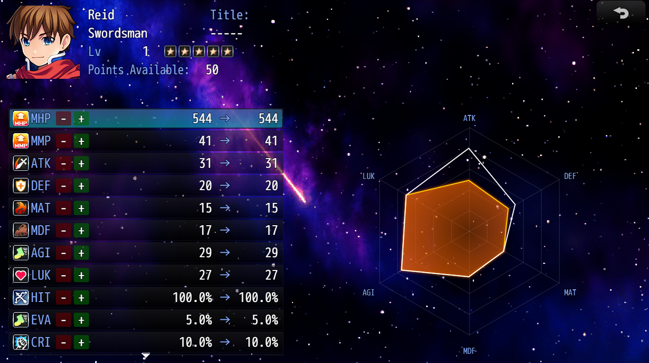 Kadajah's LvlPoints - Visual Stat Distribution for RPG Maker Mz by Kadajah
