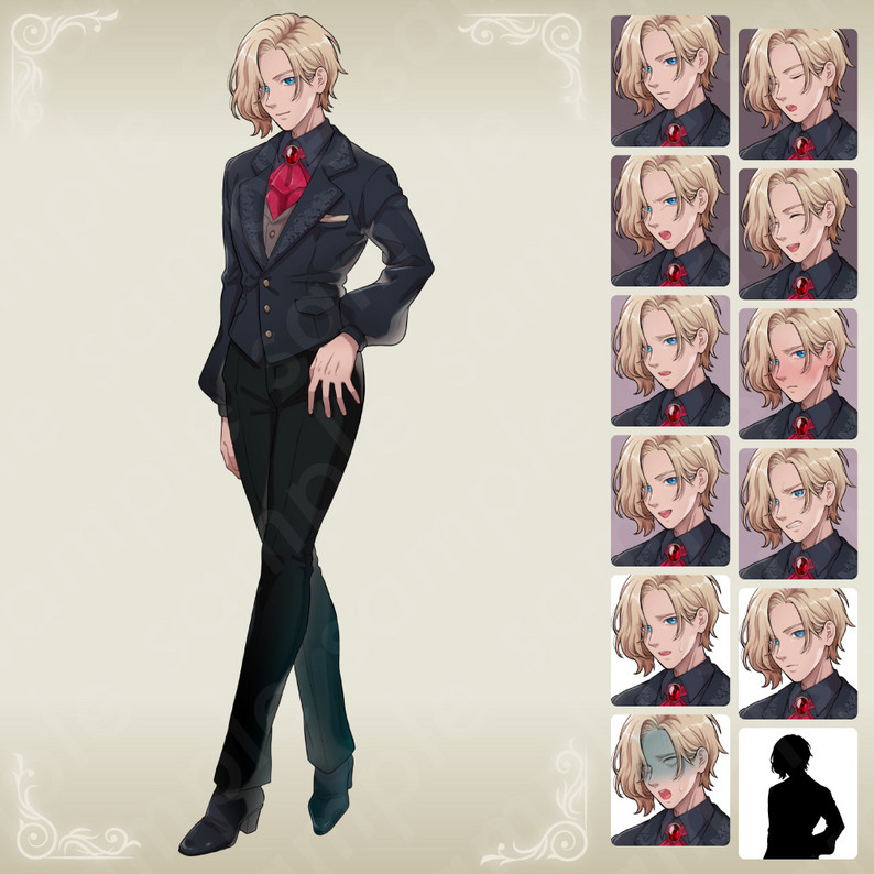 [Fantasy Character Sprite] Elegant Noble Man – Aristocratic Male with ...