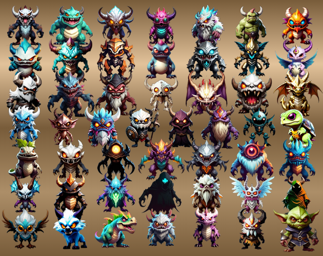 Ultimate Monster Collection 1000 Monsters (Vol 01 - 20) by Pixel Hammer
