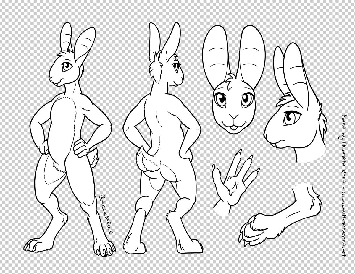 Masc Anthro Rabbit - Character Sheet Base by AubrietaRose