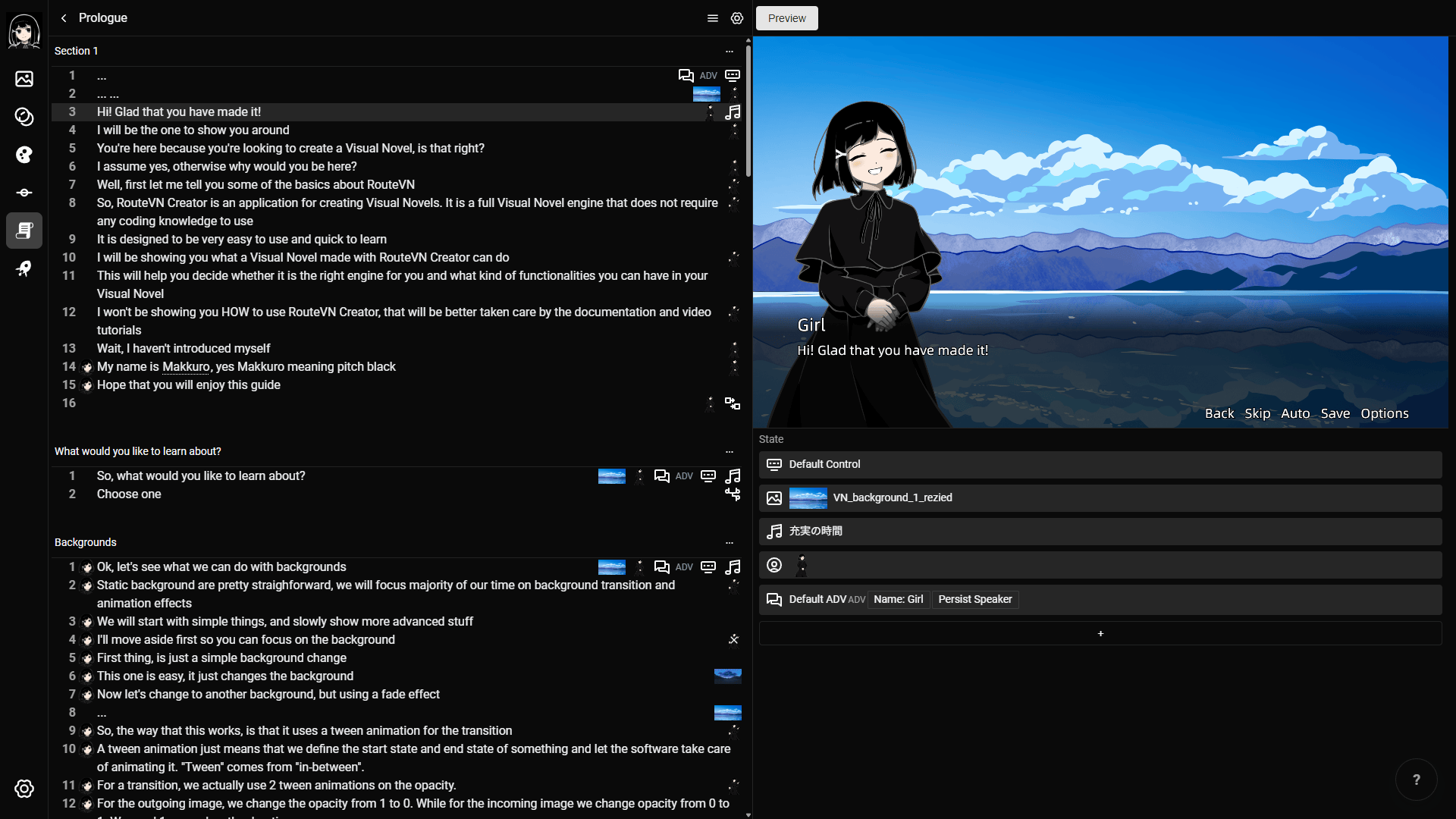 Screenshot 4 for RouteVN Creator | Visual Novel Engine