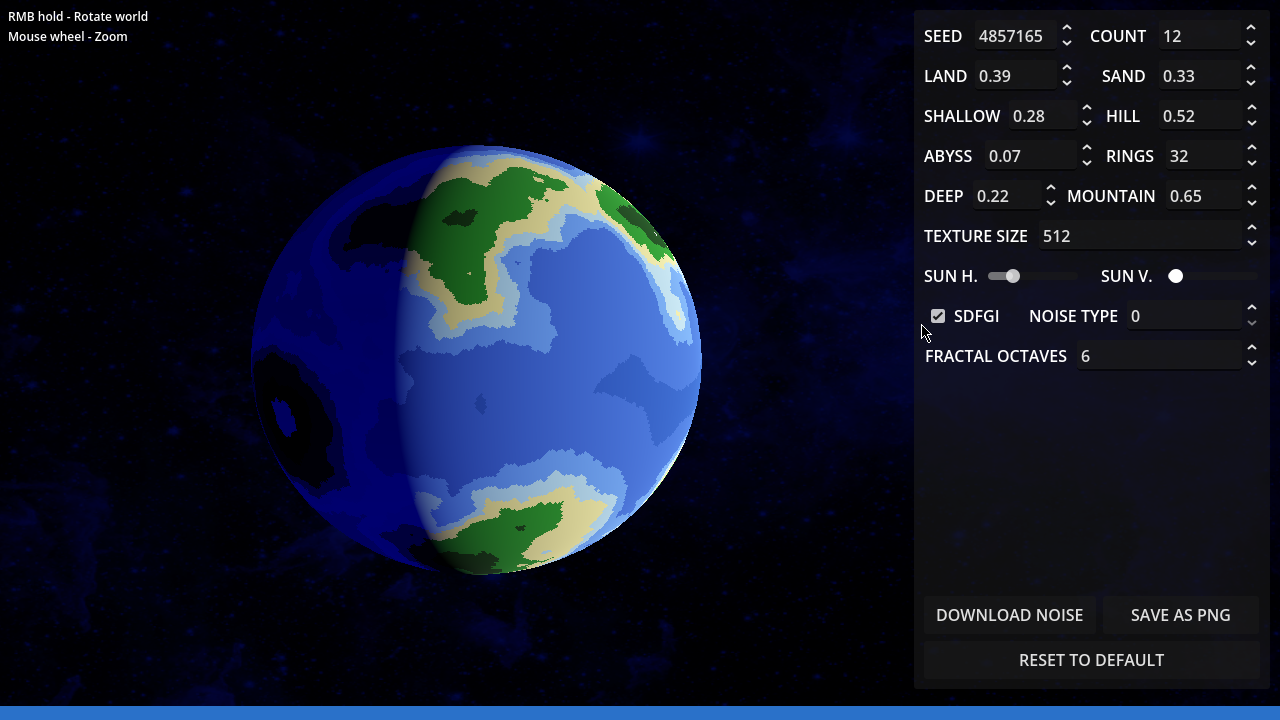 Screenshot 2 for Godot 4: Island Planet Generator