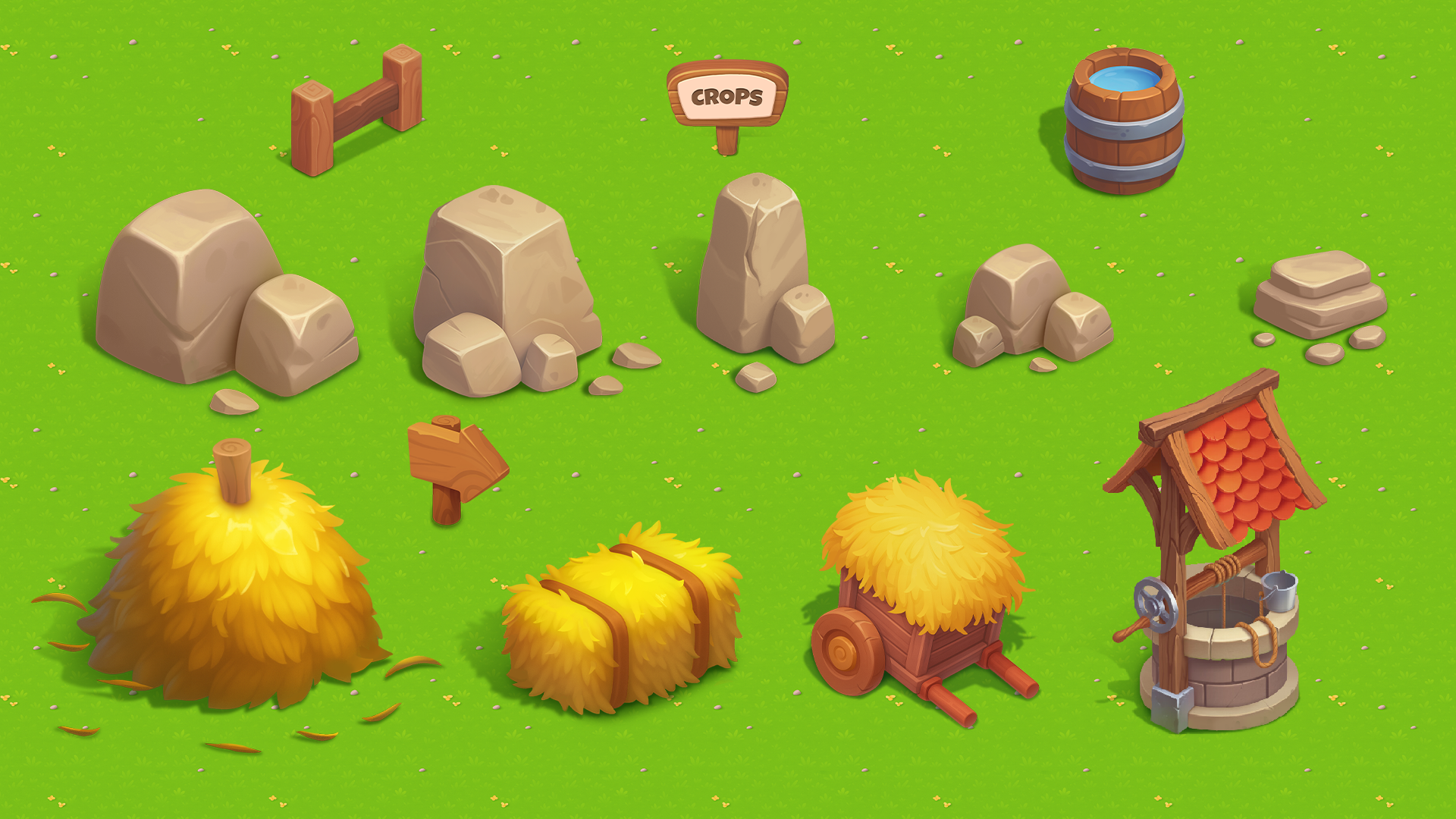 Isometric Cartoon Farm - Tycoon & Strategy Game Assets by Levi Art