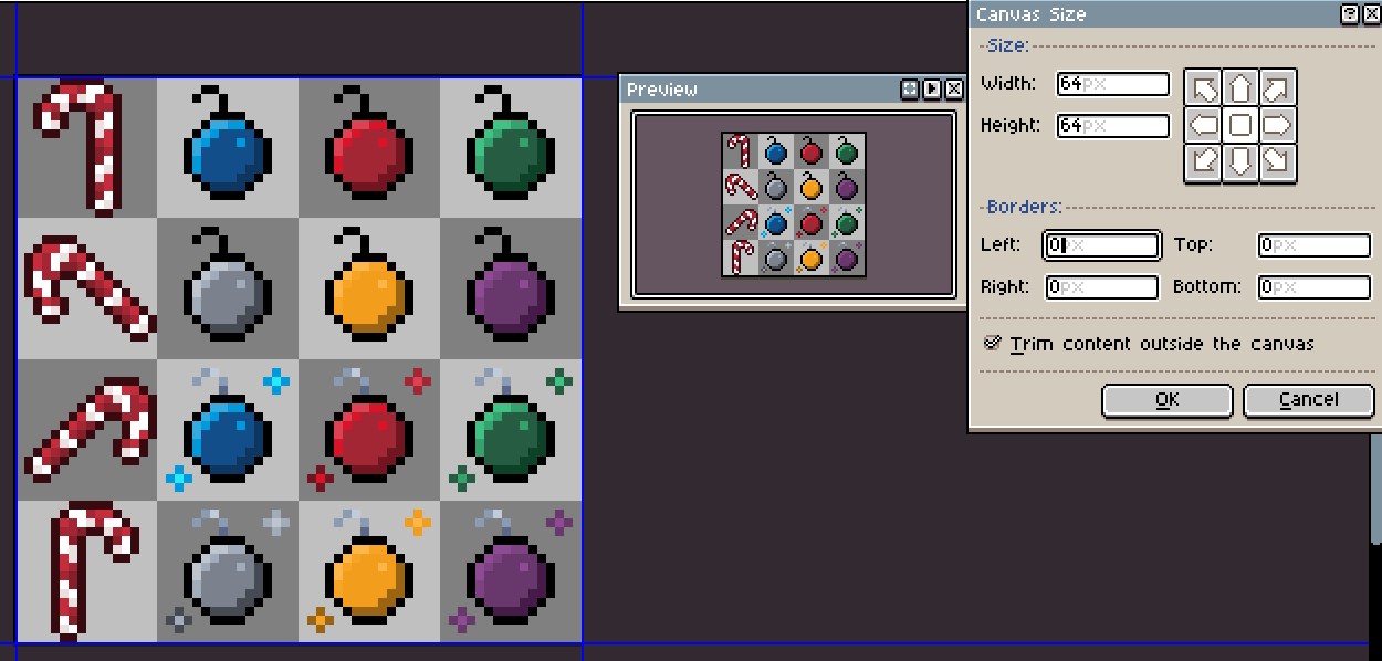 Minecraft Candy Sprite Ornament & Candy Cane Sprite Pack (16×16) by Ghost Sector Studios LLC