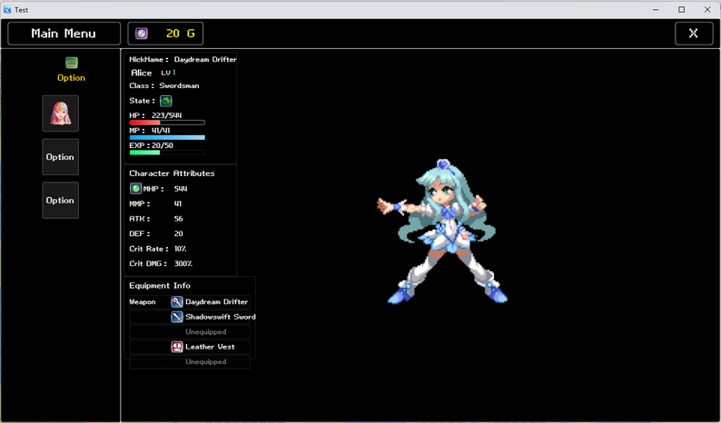 Custom Main Menu UI-RPG Maker MZ Plugin by i404i