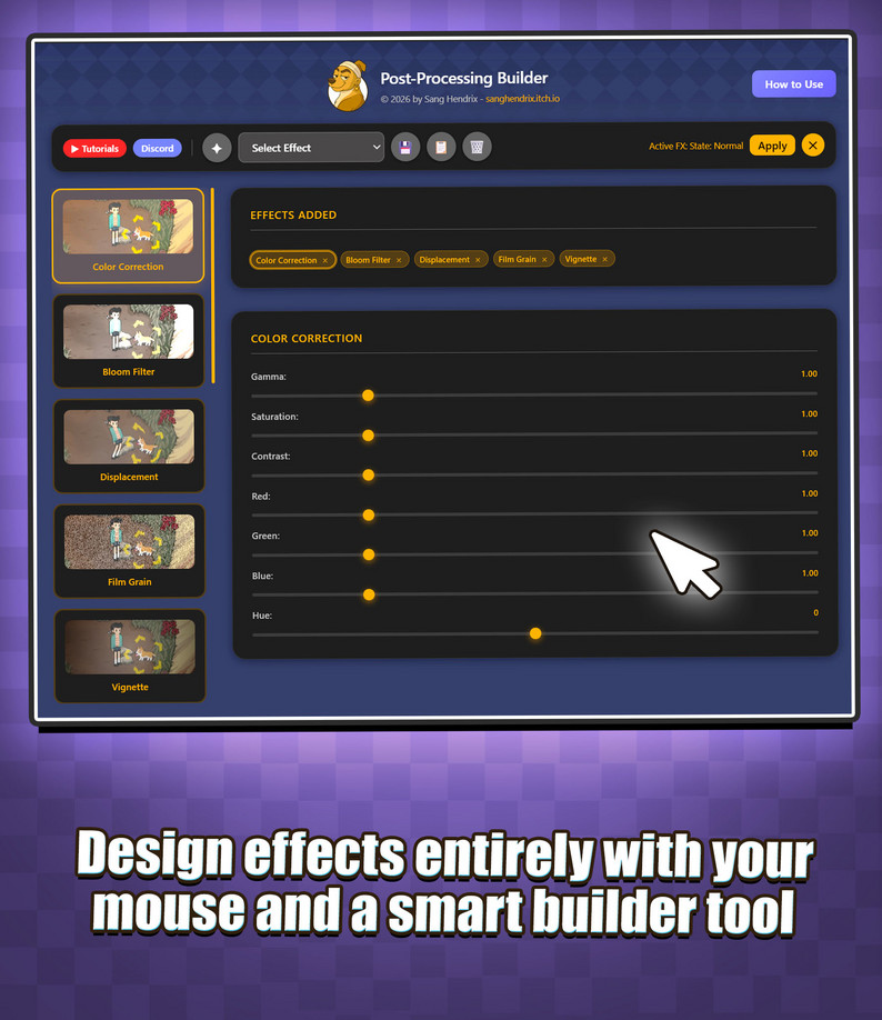 Hendrix Post-Processing - RPG Maker MZ Plugin by Sang Hendrix