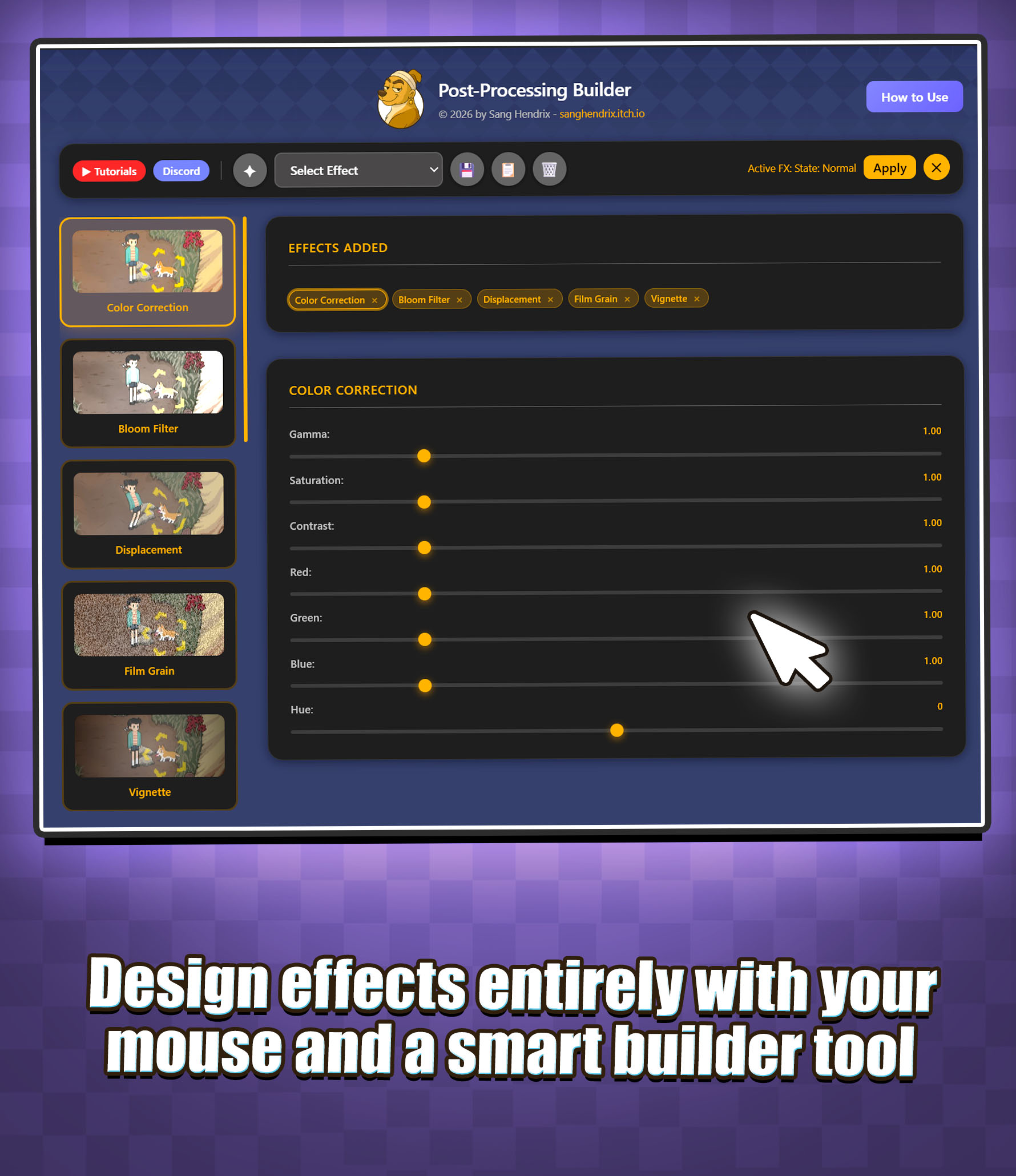 Hendrix Post-Processing - RPG Maker MZ Plugin by Sang Hendrix