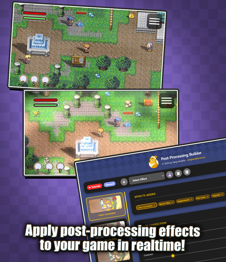 Hendrix Post-Processing - RPG Maker MZ Plugin by Sang Hendrix