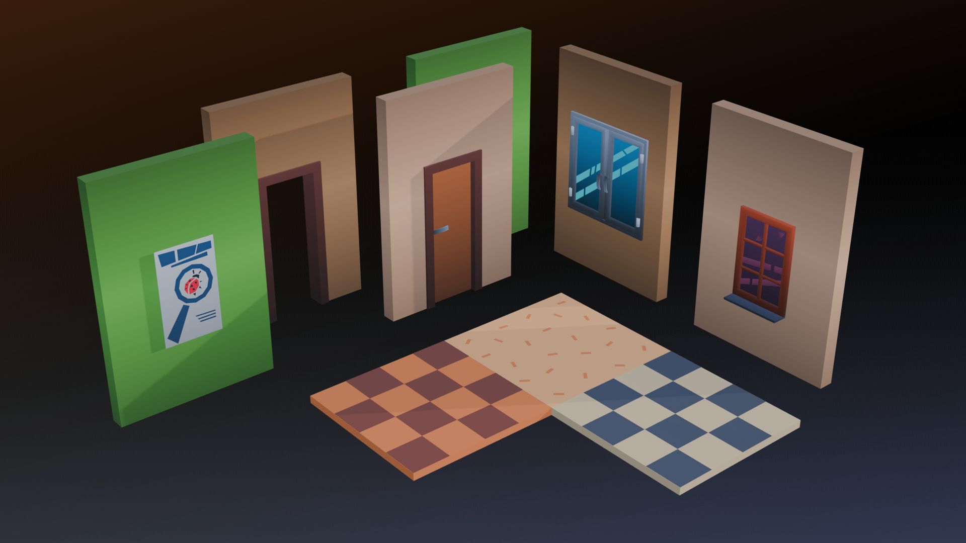 Lowpoly Interior Kit by Khaleer, pixelberk