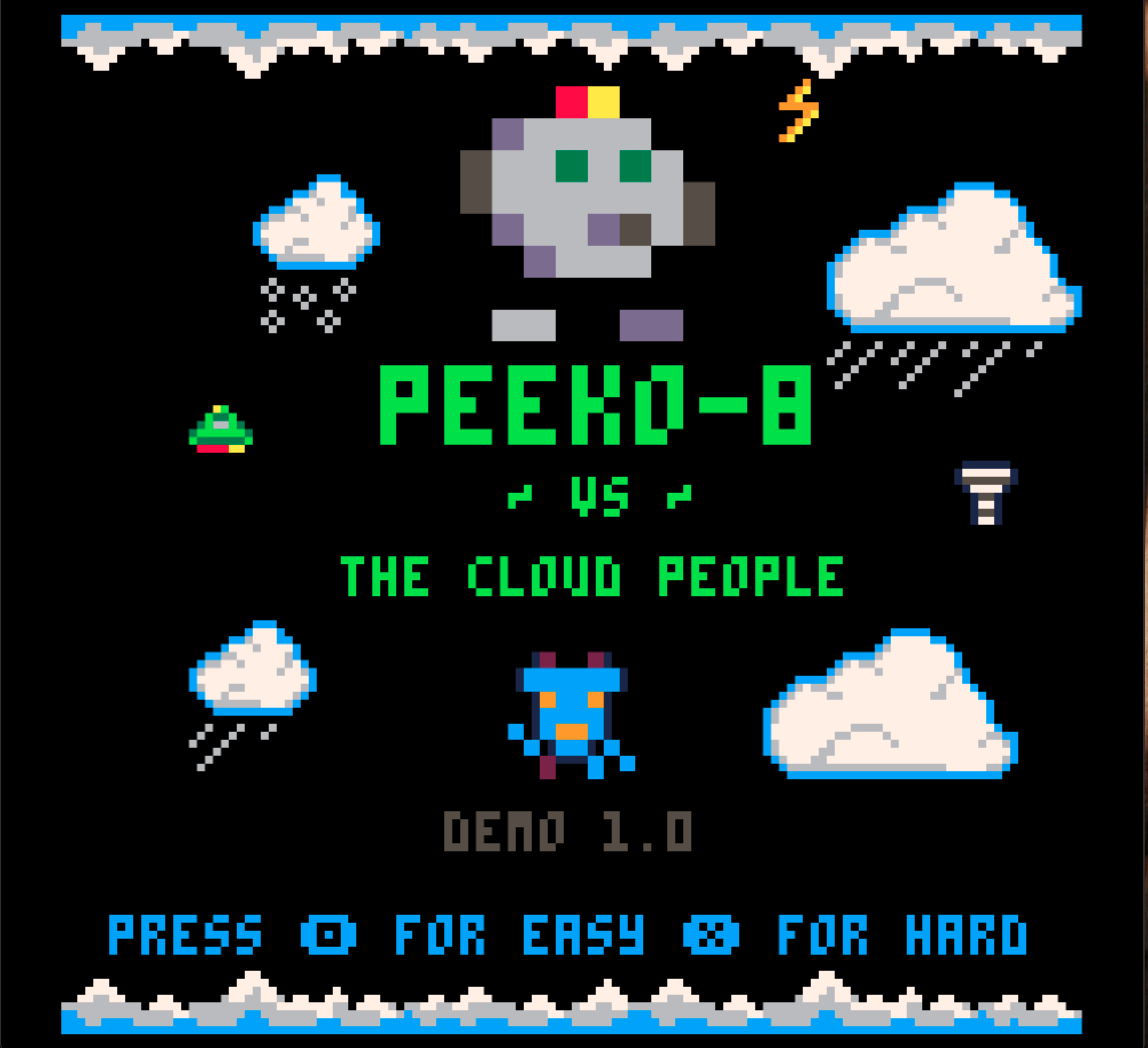 Screenshot 2 for Peeko-8 vs The Cloud People - 4 level demo