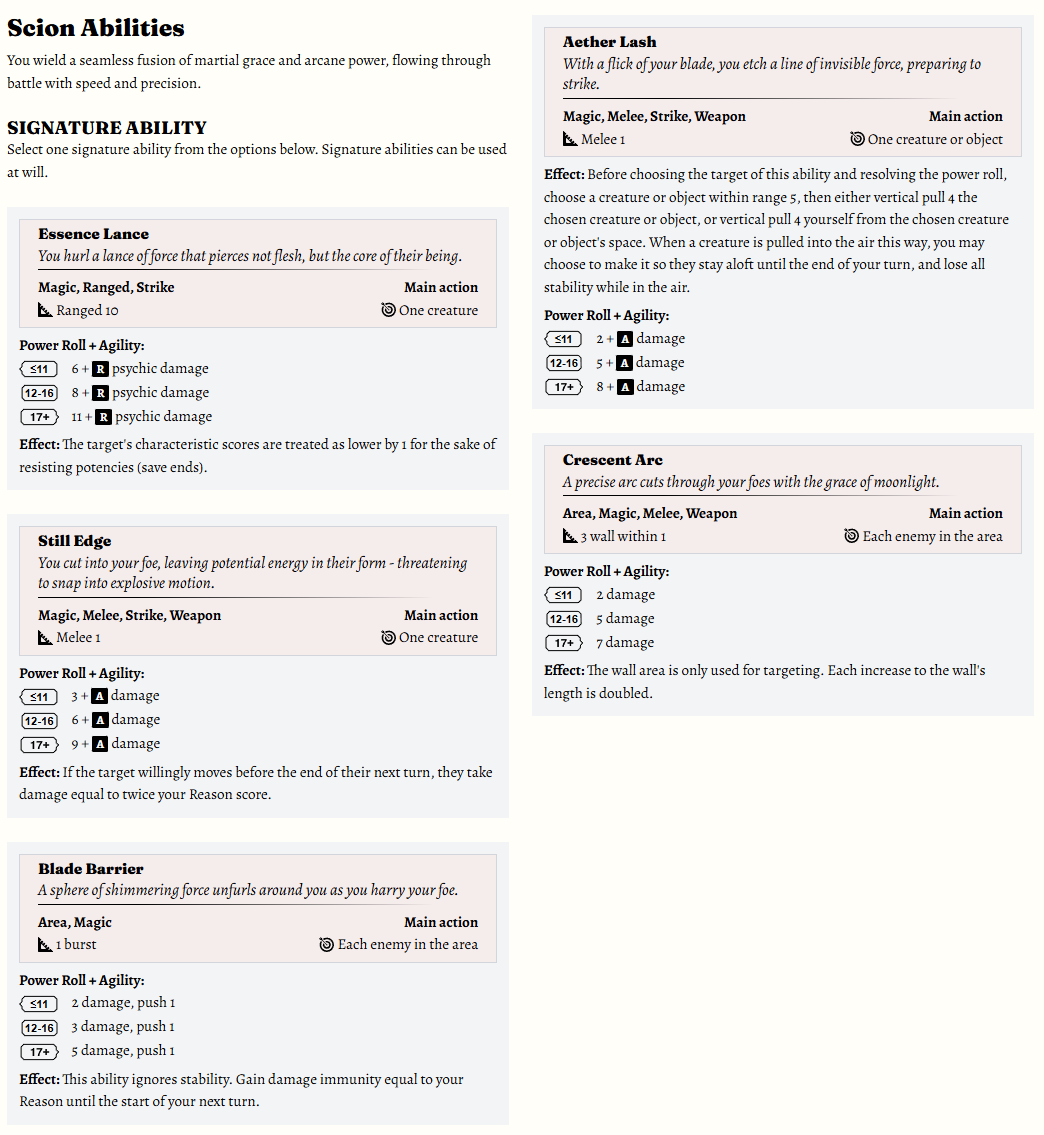 Screenshot 6 for The Scion - A Spellsword Class for Draw Steel