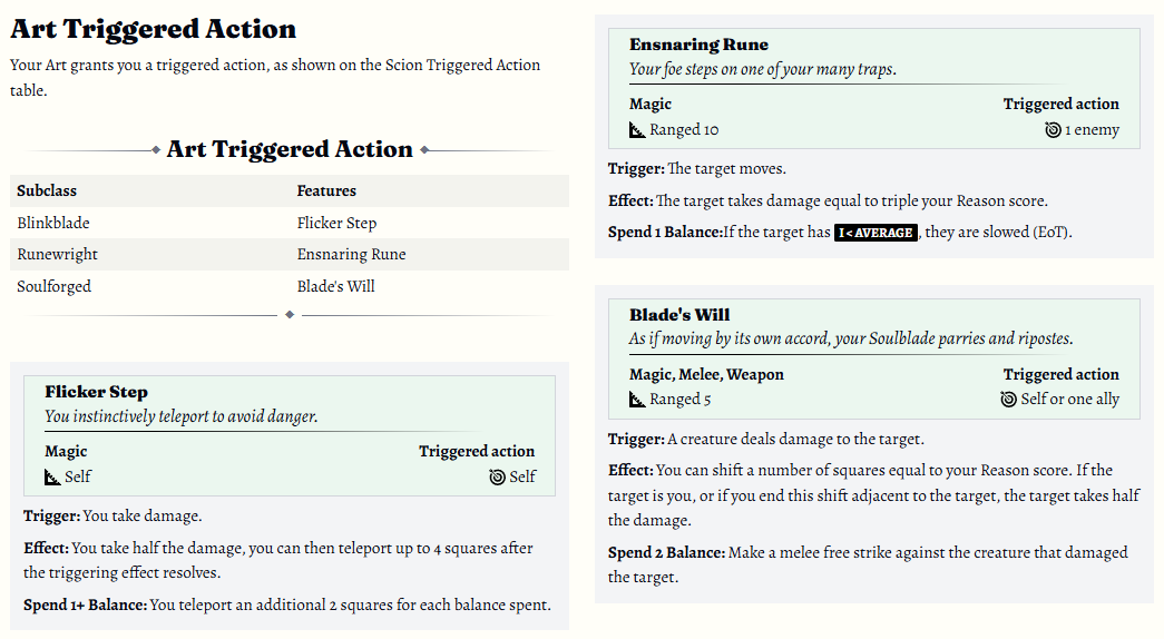 Screenshot 5 for The Scion - A Spellsword Class for Draw Steel