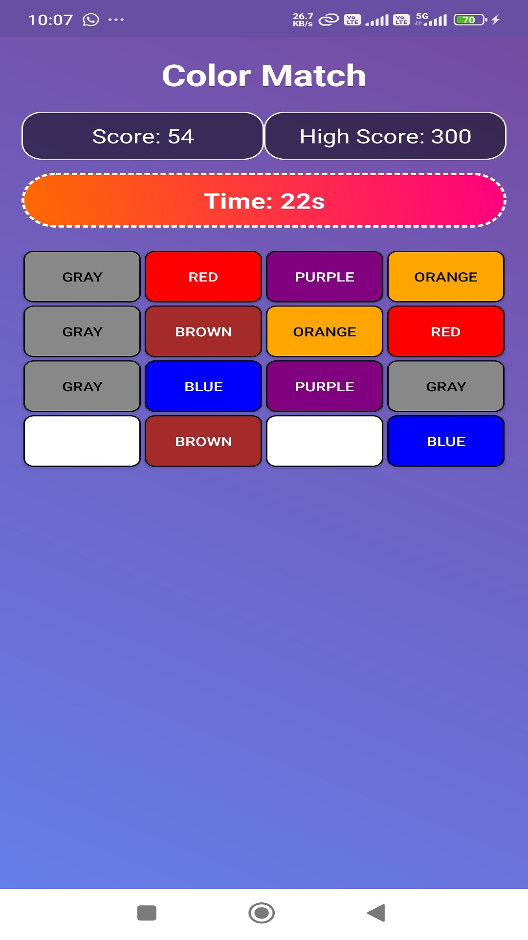 Color Machig Color Match Puzzle Game by akashmali7777