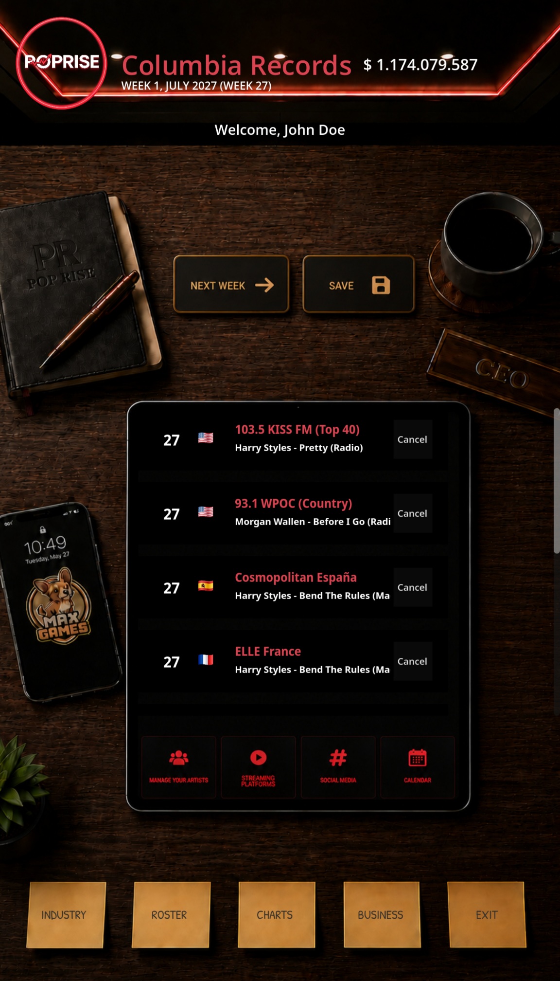 Screenshot 6 for PopRise - Record Label Simulator