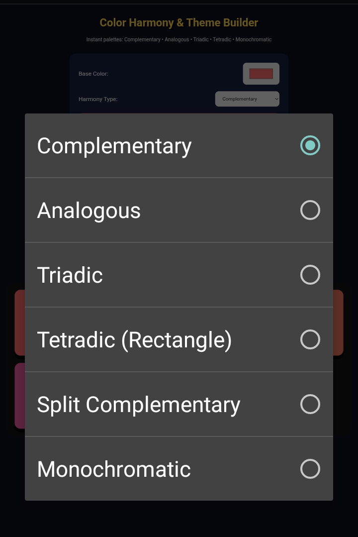 Color Harmony and Theme builder by Aybami