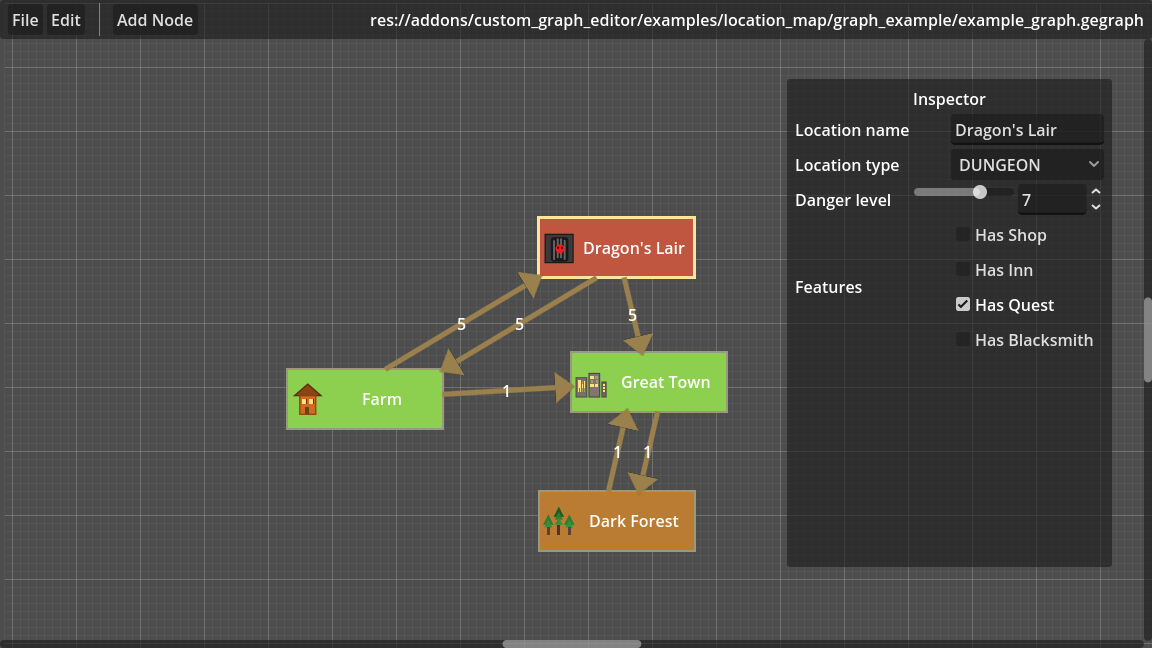 Screenshot 2 for Godot Custom Graph Editor
