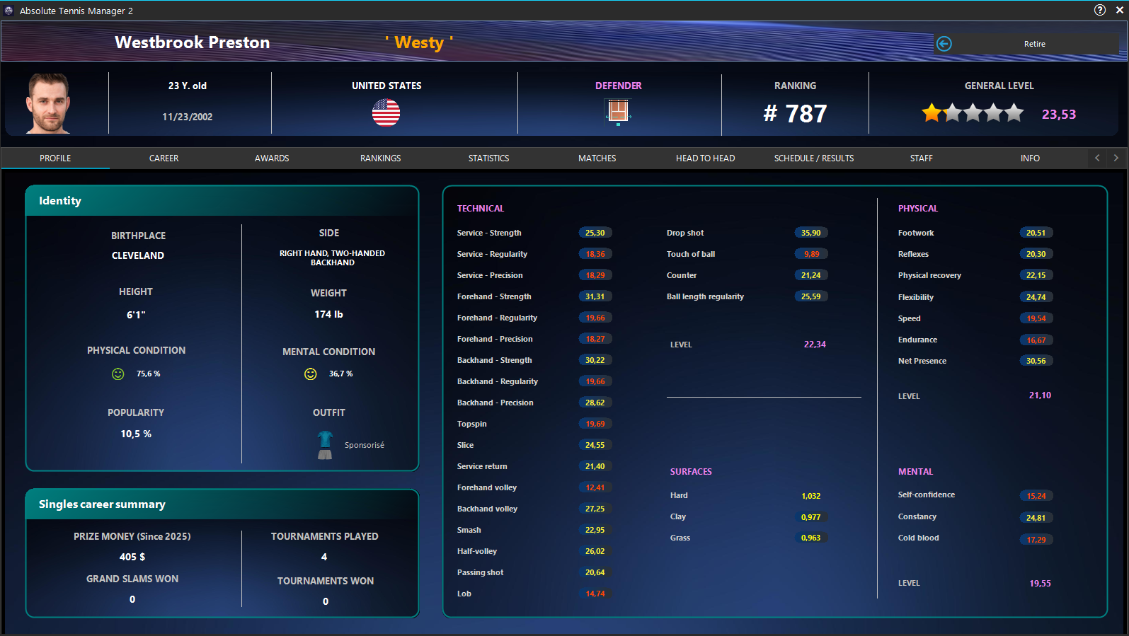Screenshot 3 for Absolute Tennis Manager 2