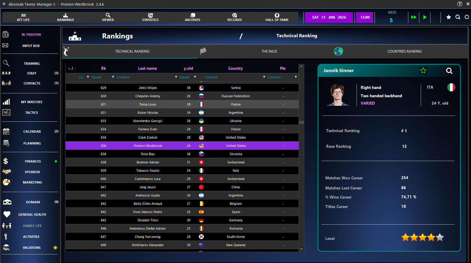 Screenshot 7 for Absolute Tennis Manager 2