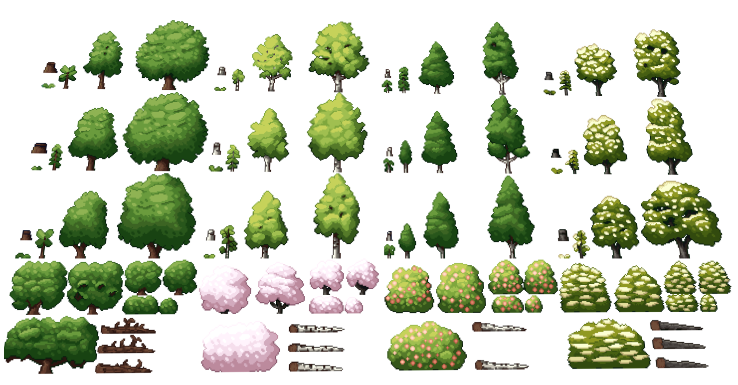 Four Seasons Foliage - Pixel Art Pack by manda