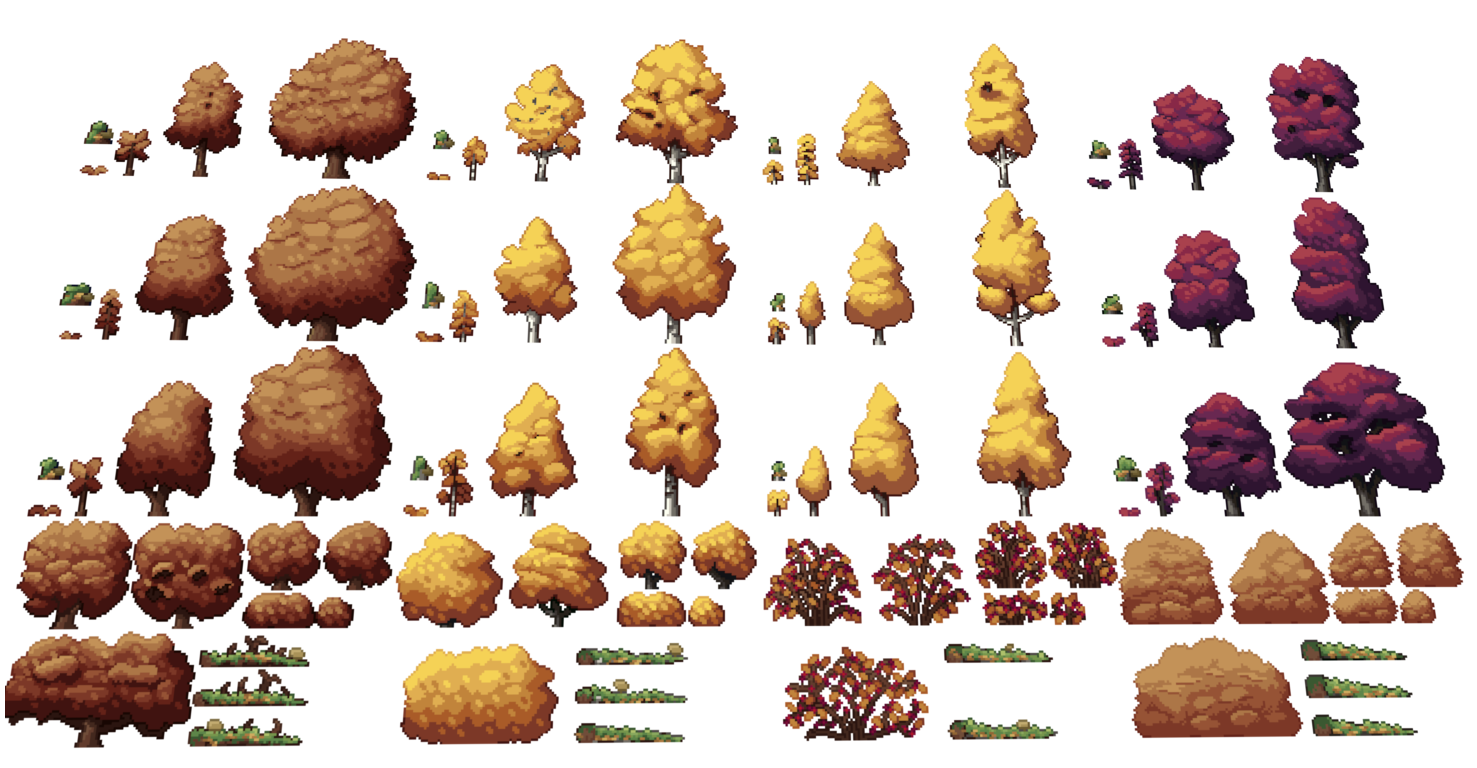Four Seasons Foliage - Pixel Art Pack by manda