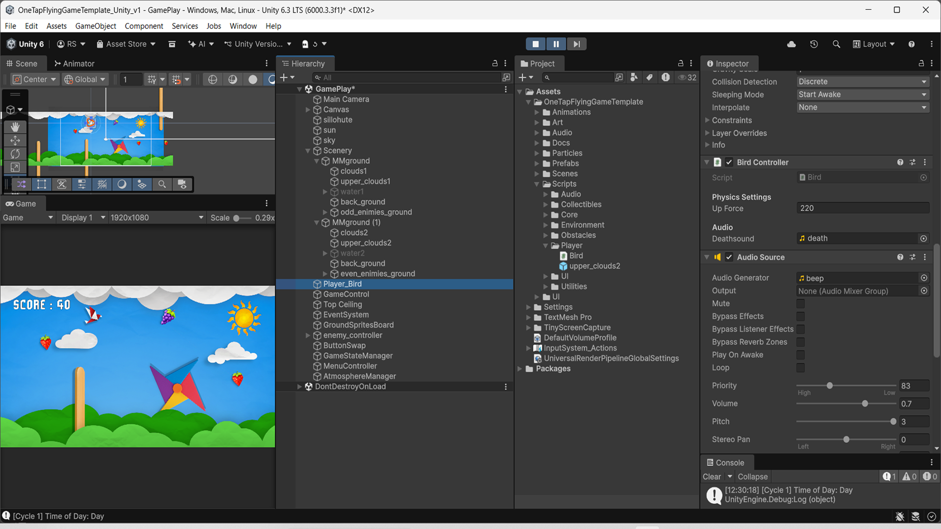 One Tap Flying Game Template (Unity) – Full Source Code by sirivani080
