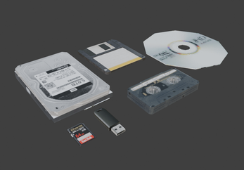Retro Storage Assets, Low Poly PSX Asset Pack, HDD, SD, Floppy Drive by ...