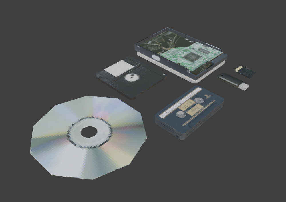 Retro Storage Assets, Low Poly PSX Asset Pack, HDD, SD, Floppy Drive by ...