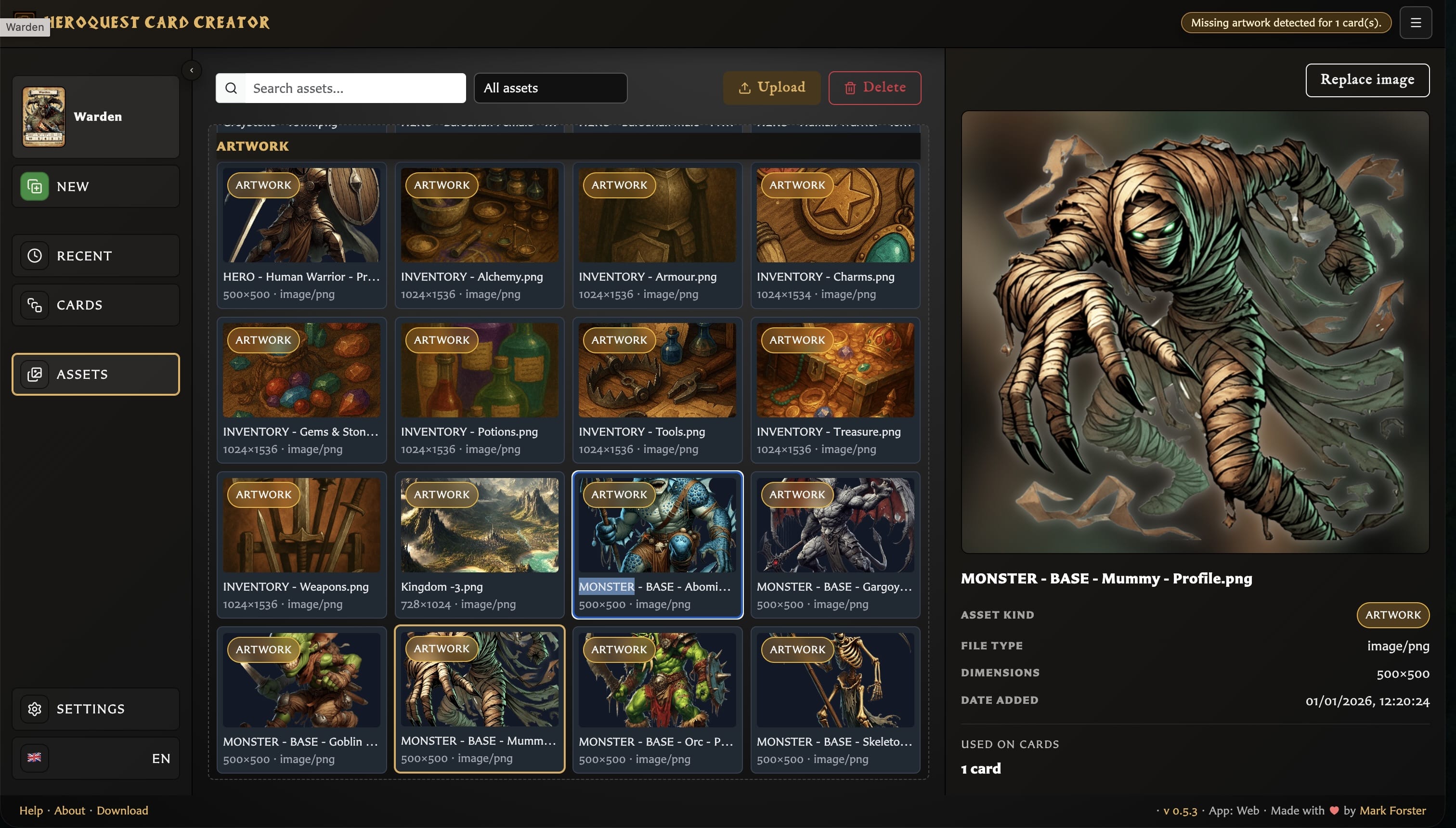 Screenshot 7 for HeroQuest Card Creator