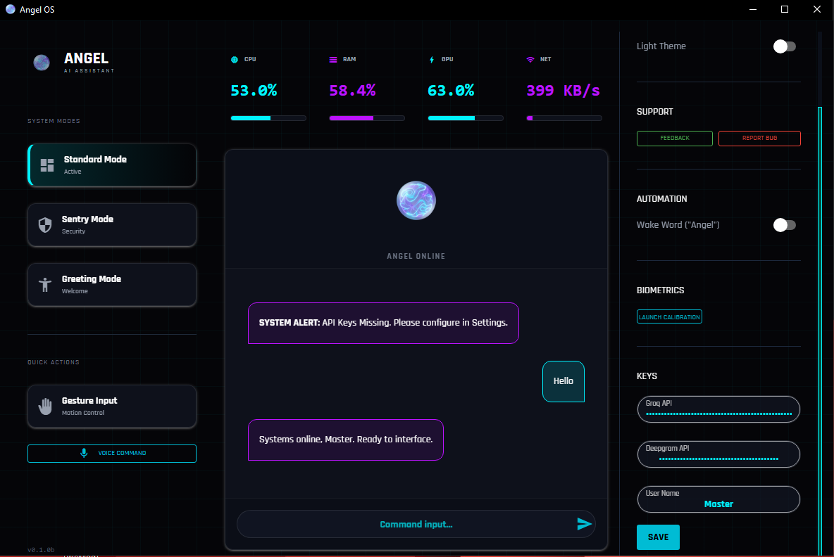 ANGEL: AI Desktop HUD [Early Access] by UZM Studios