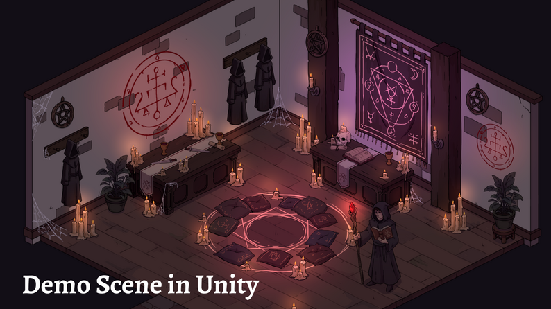 Isometric Hand-Drawn Assets - Dark Ritual Theme by Sina Scribblecraft