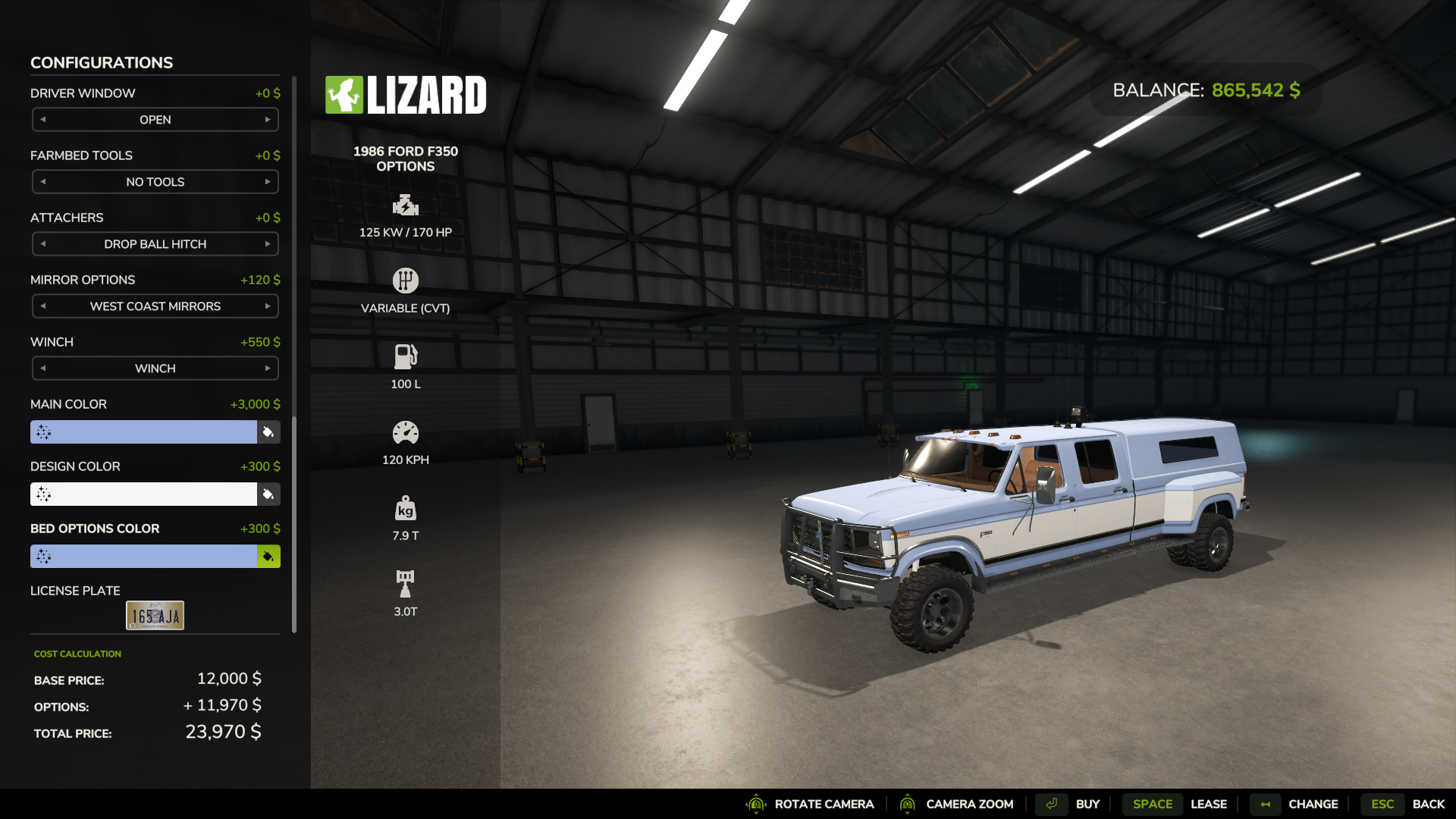 Screenshot 6 for FS25_Ford_1986_F350_Options V1.1