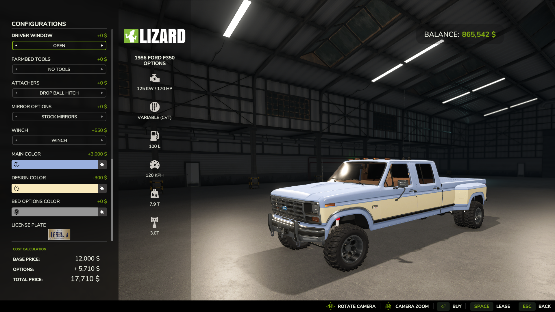 Screenshot 7 for FS25_Ford_1986_F350_Options V1.1