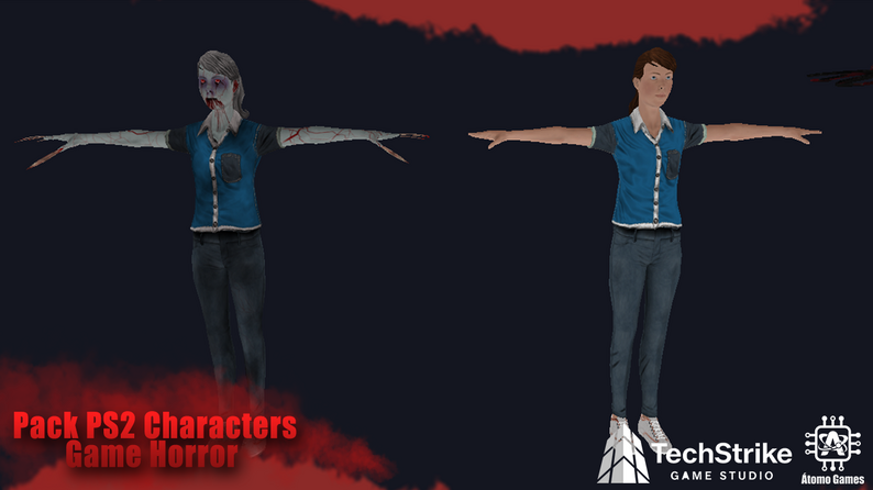 Ps2 Style Character Horror Game PS2 Characters - Retro Asset Pack by TechStrike Game Studio