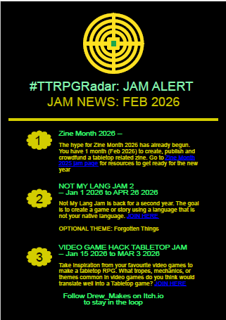 Screenshot 2 for TTRPG radar Game Jam Alert
