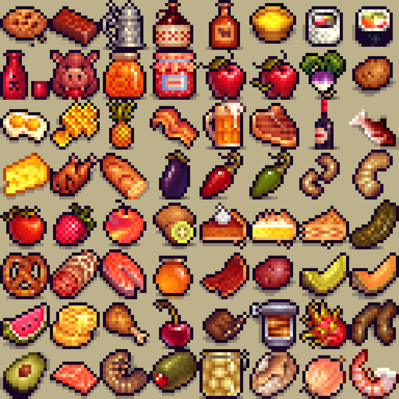 Pixel food. Спрайты еды 8 бит. Pixel Sprites food. Бусы спрайт.