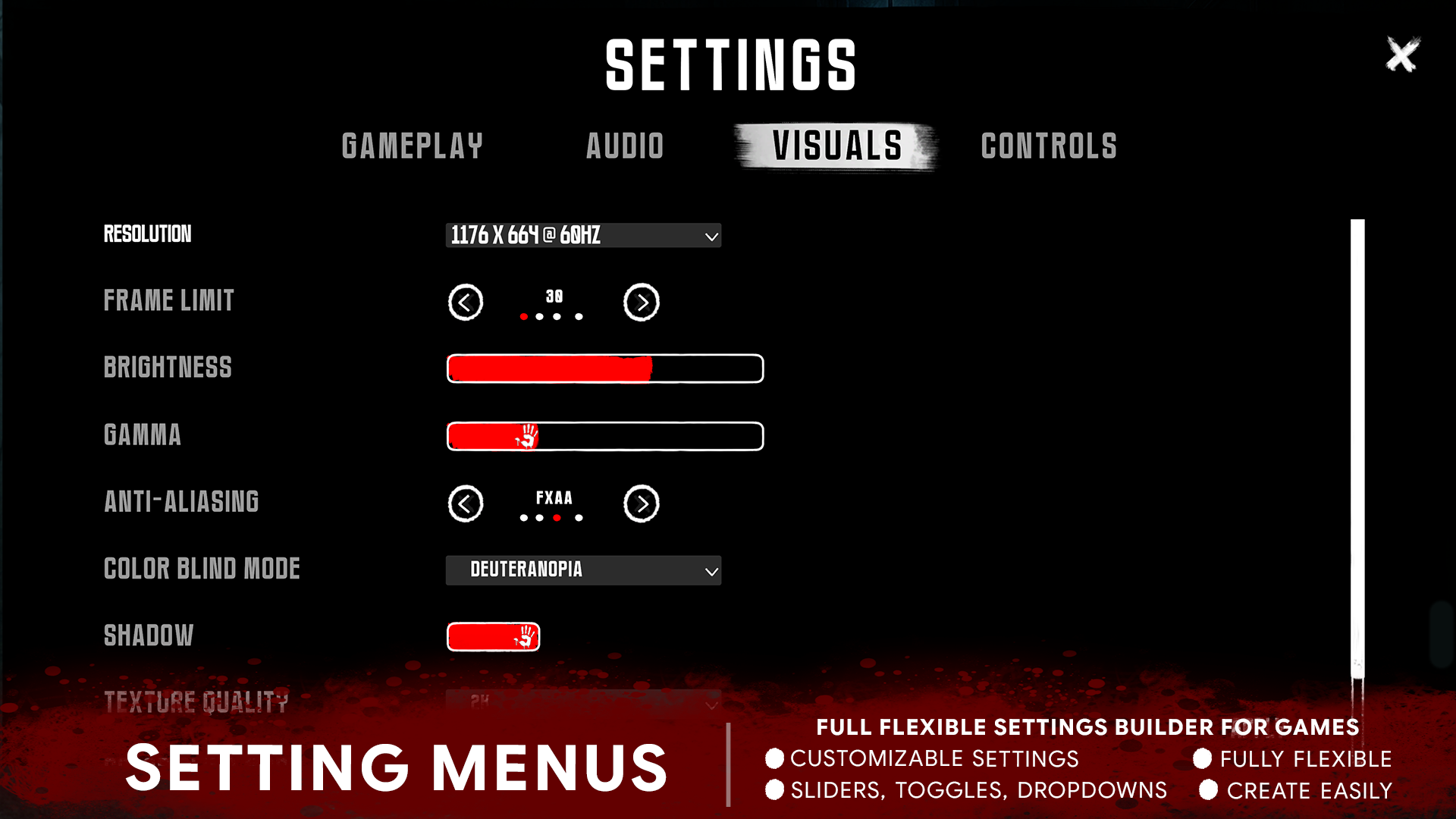 Horror UI Dark Theme GUI by GamesTechnology