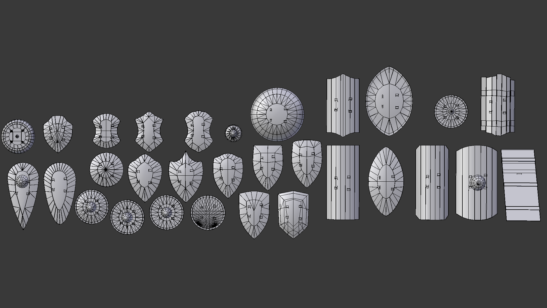 Model Kit Shield Shield Models Assetpack Hand Painted low-poly 3d model by romilton11