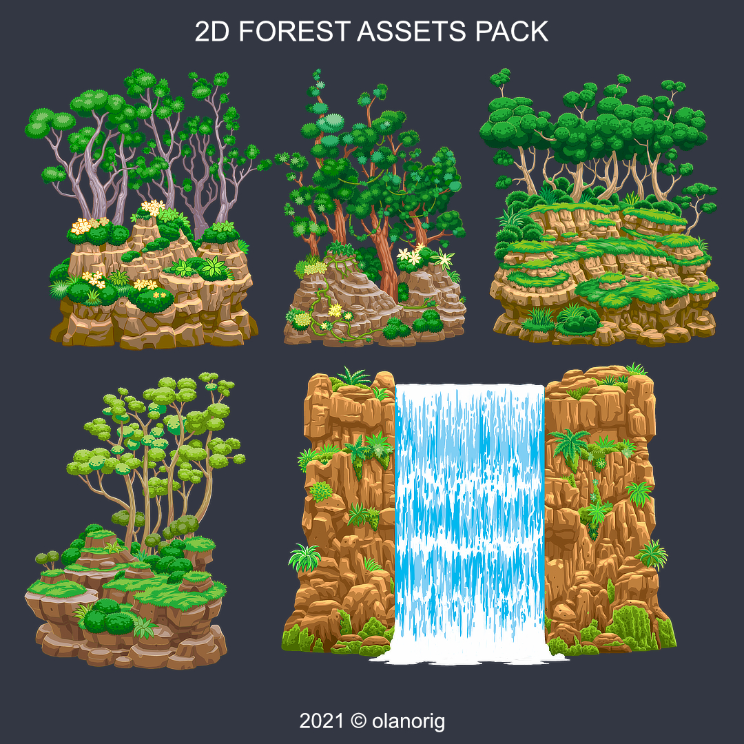 Asset pack download. 2d Forest. Ormand па. Game ready Asset.