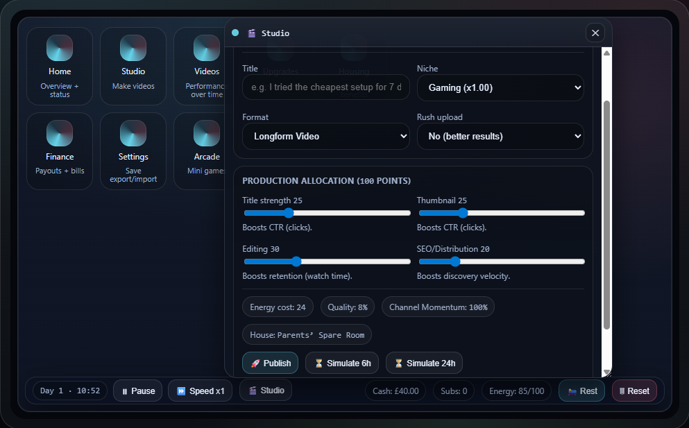 Screenshot 5 for Content Creator Tycoon (DEMO)