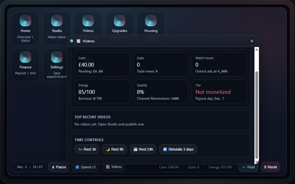 Screenshot 3 for Content Creator Tycoon (DEMO)