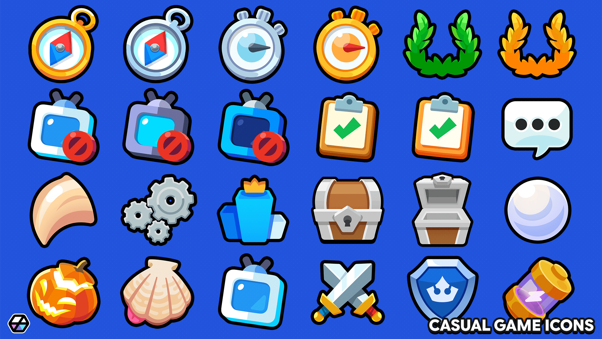 Random 2d Player Icon 2D Icons - Casual Game Icons by LAYERLAB