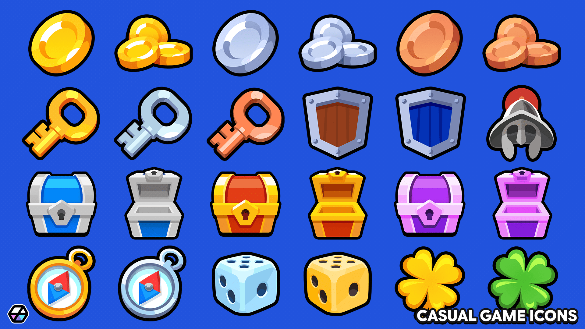 Random 2d Player Icon 2D Icons - Casual Game Icons by LAYERLAB